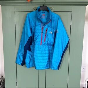The North Face Aqua and Navy Half-Zip Jacket